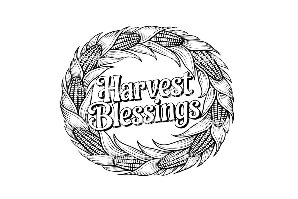 Harvest Blessings Corn Wreath Coloring Books