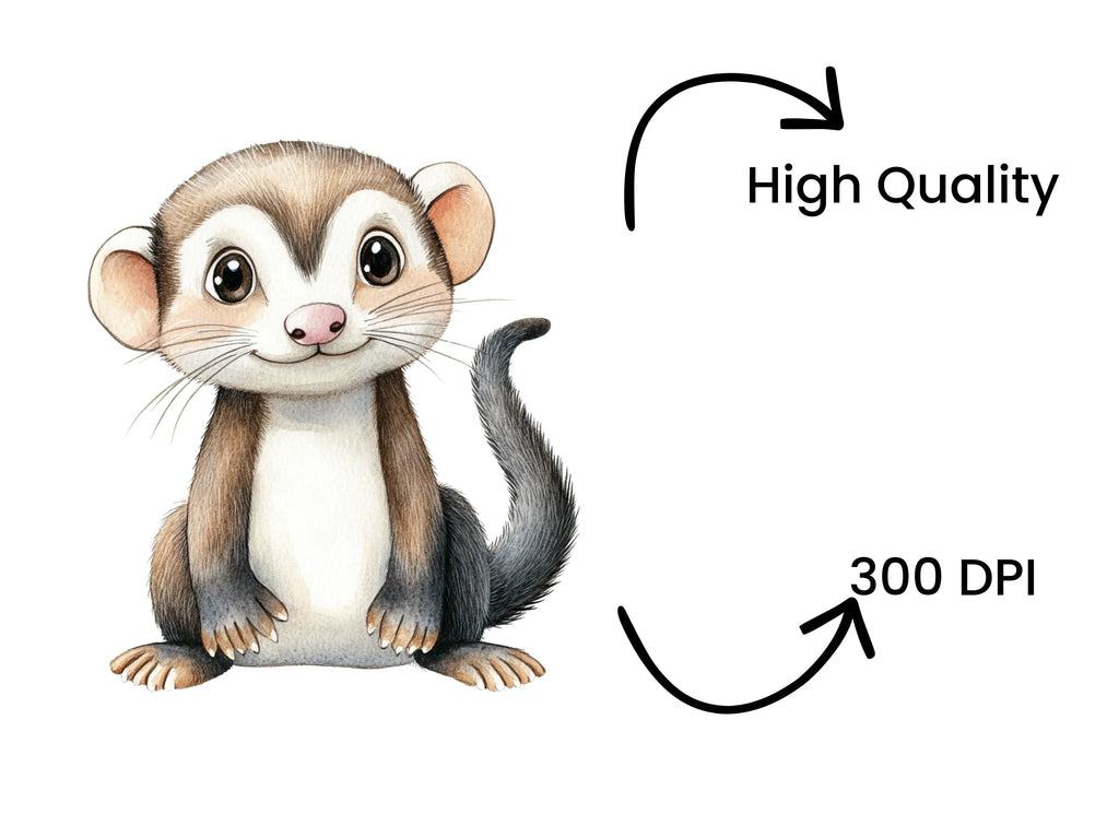Cute Ferret Clipart Bundle
