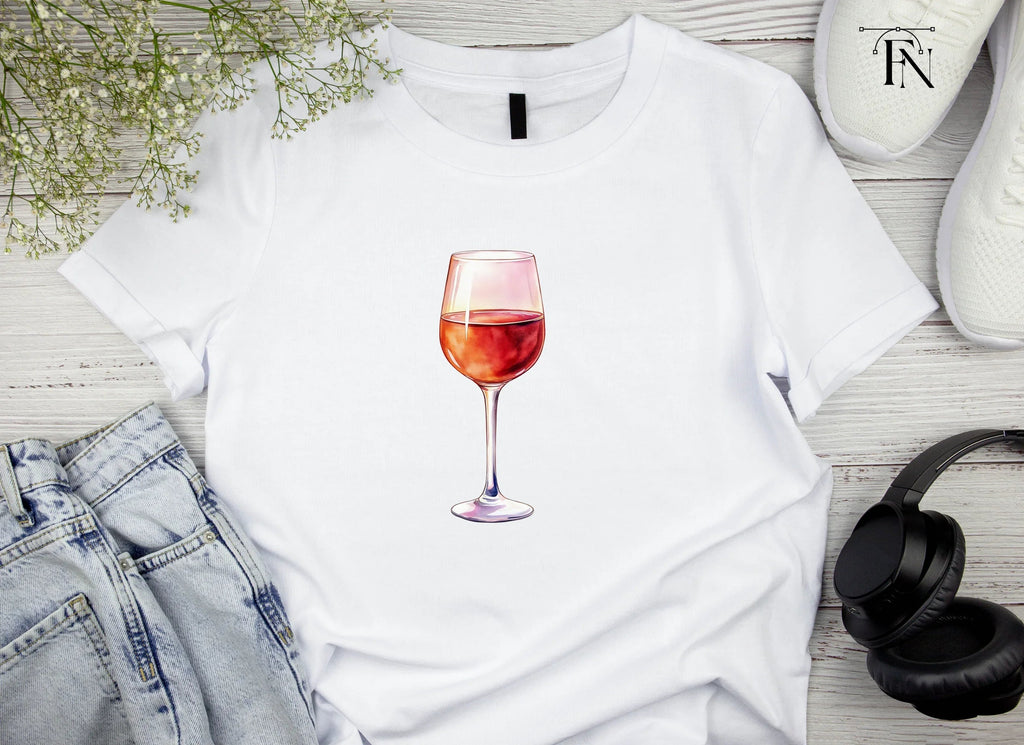 Rose Wine Glass Clipart Bundle