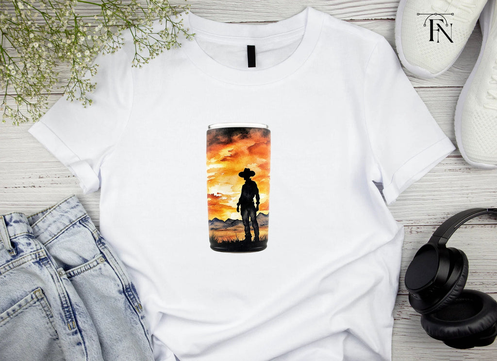 Cowboy Sunset Tumbler Clipart Bundle