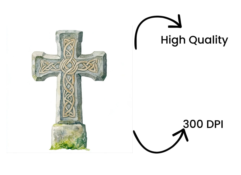 Stone Celtic Crosses Clipart Bundle