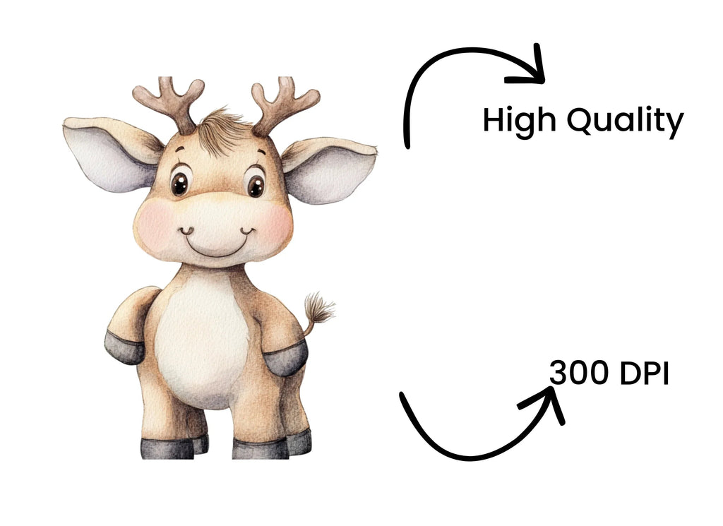 Cute Reindeer Clipart Bundle