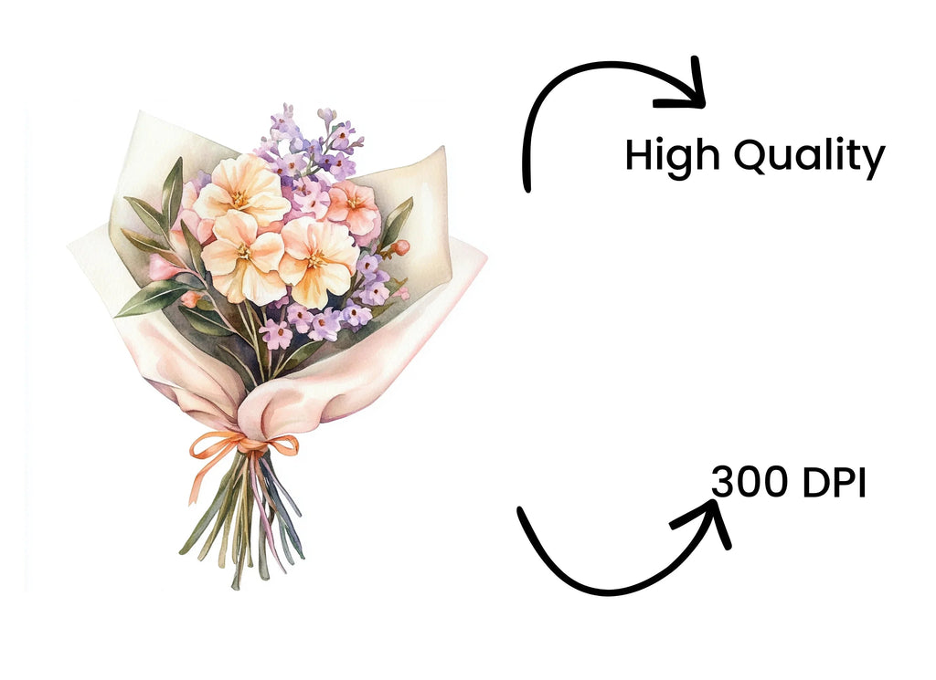 Elegant Flower Bouquet Clipart Bundle