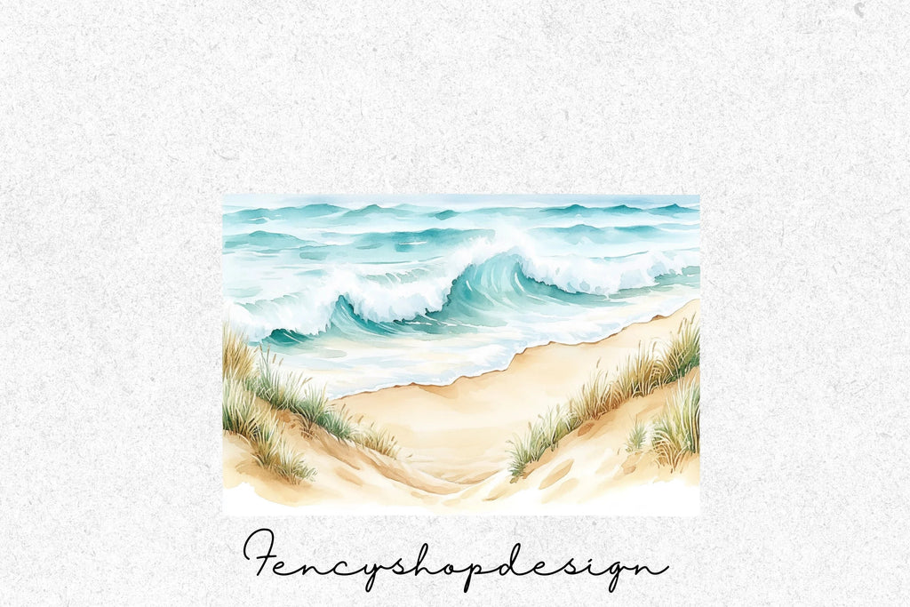 Beach Ocean Waves Clipart Bundle