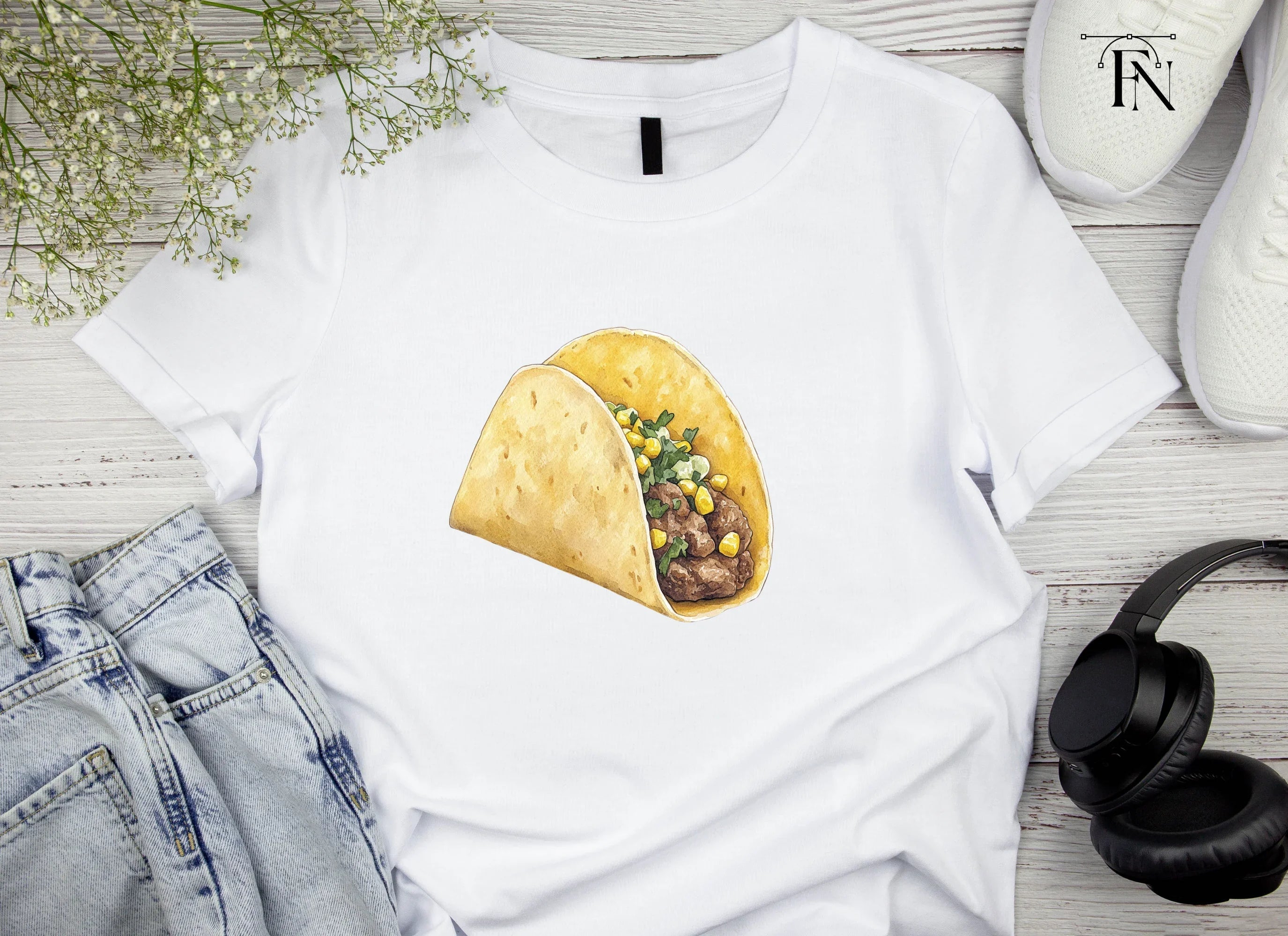 Savory Beef and Corn Tacos Clipart Bundle