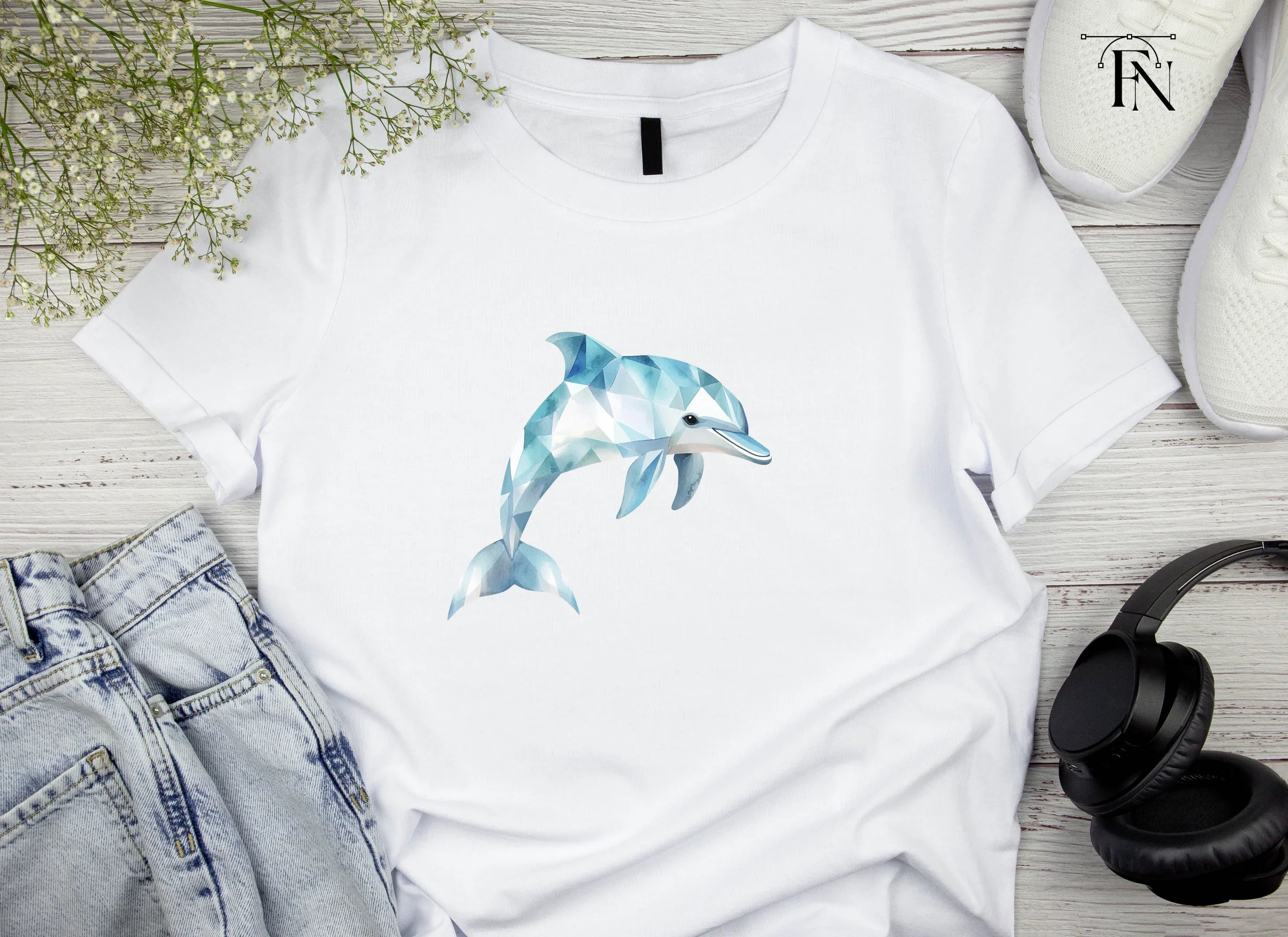 Geometric Dolphin Clipart Bundle
