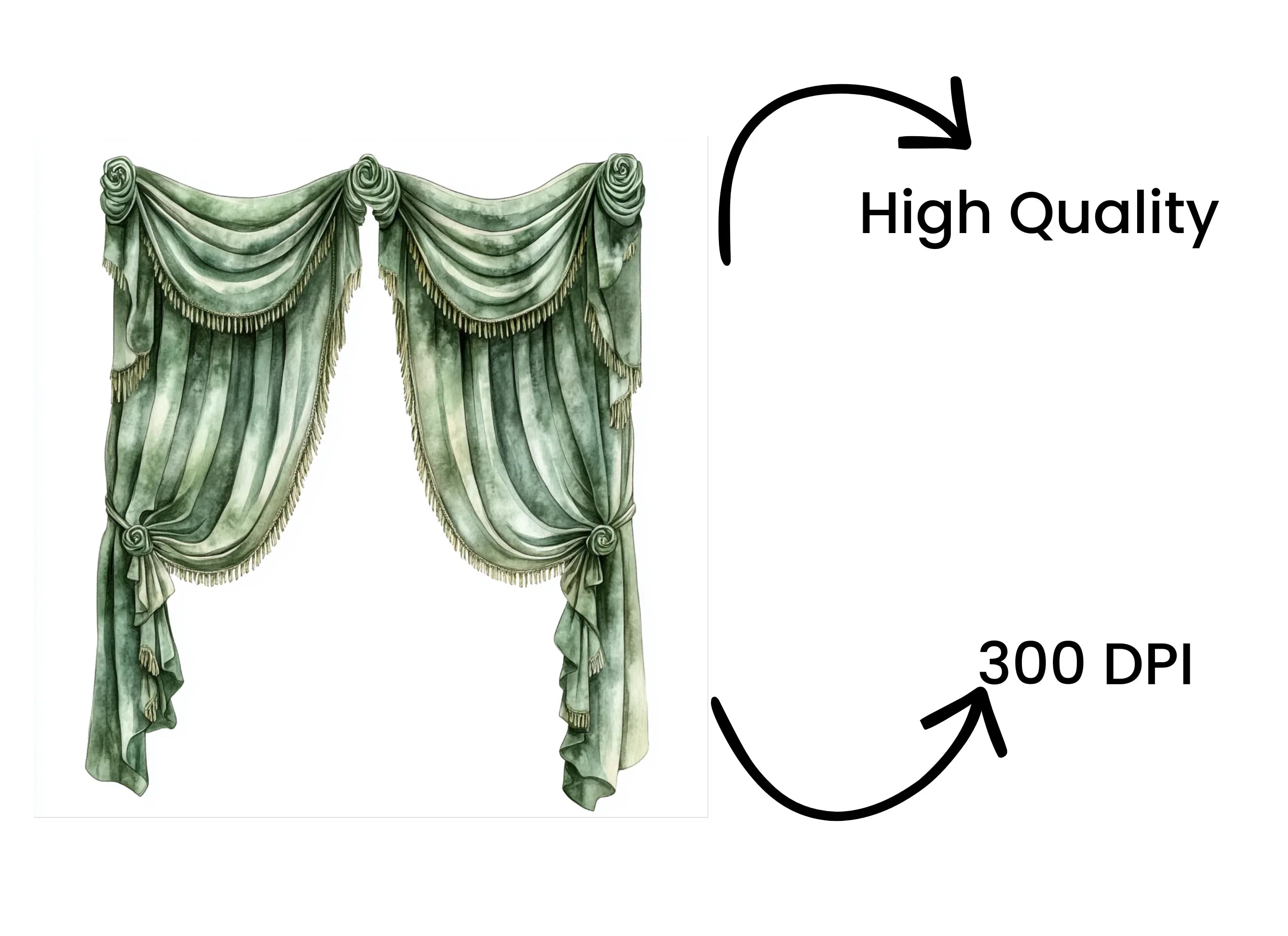 Elegant Curtain Clipart Bundle