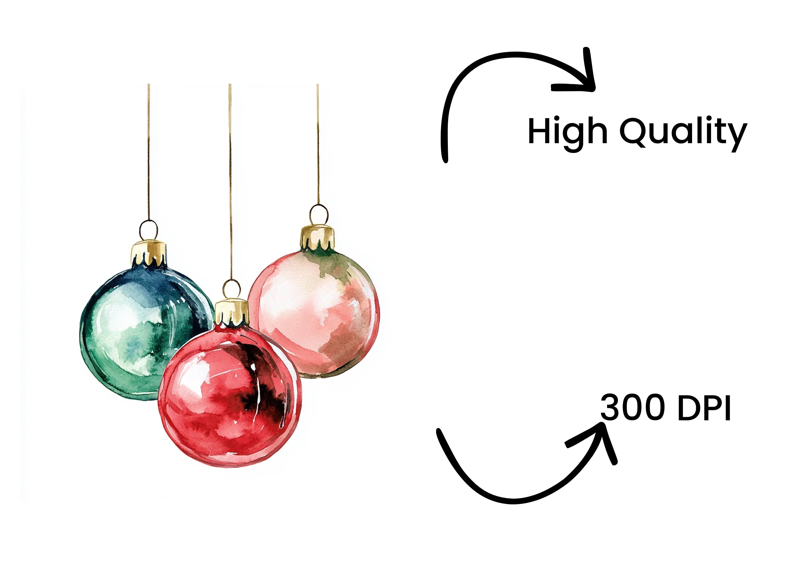 Christmas Ornaments Clipart Bundle