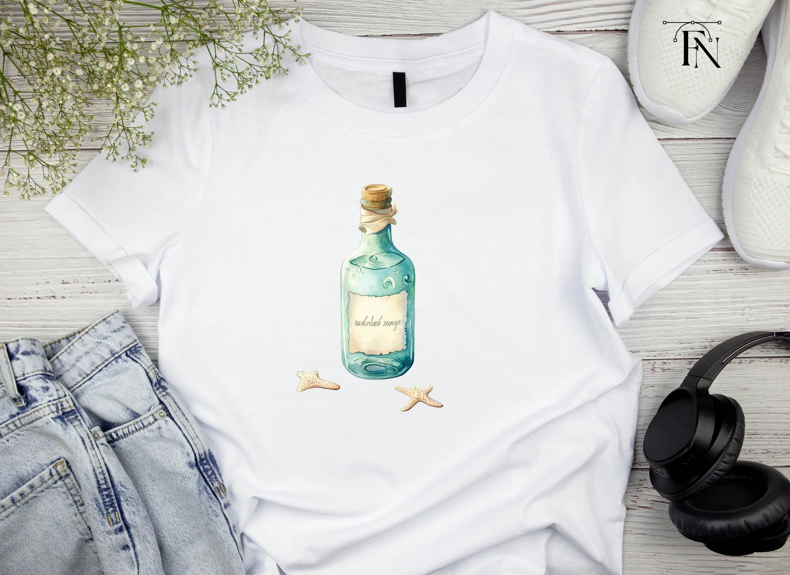 Ocean Message in a Bottle Clipart Bundle