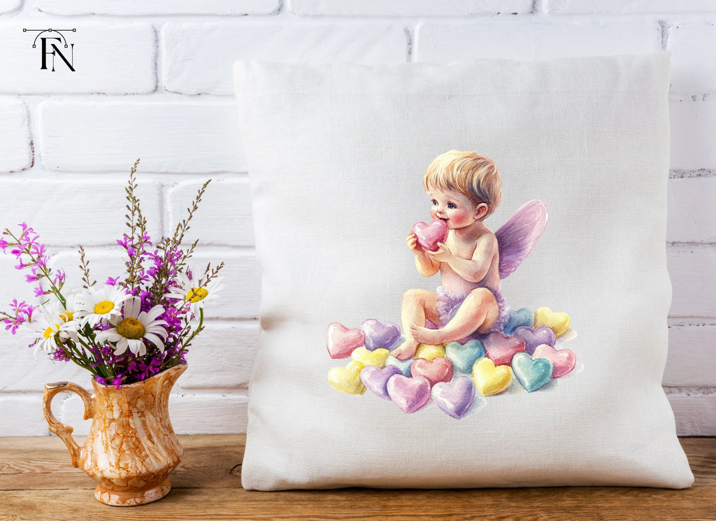 Sweet Cupid Babies with Candy Hearts Clipart Bundle