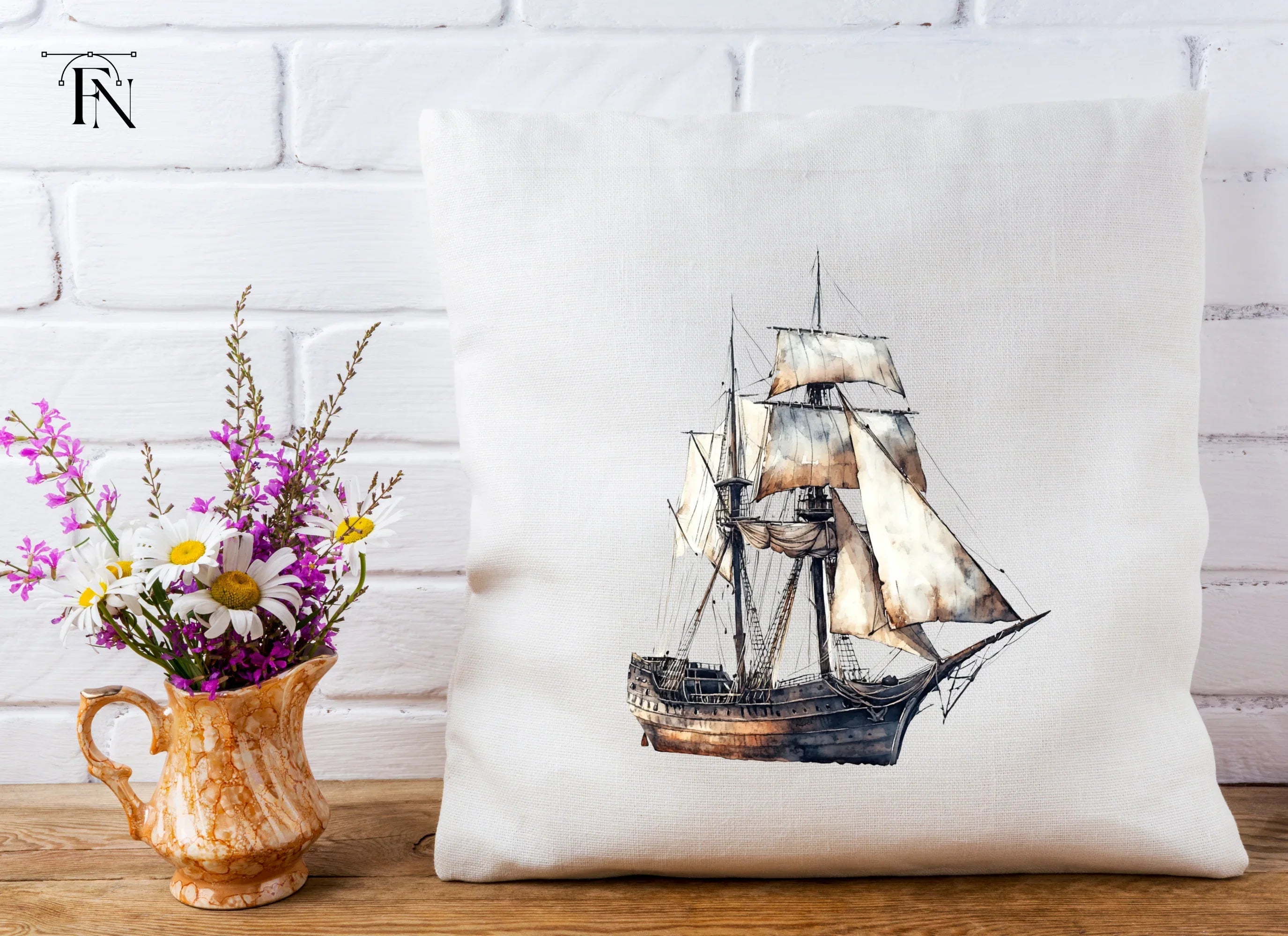 Vintage Galleon Ship Clipart Bundle