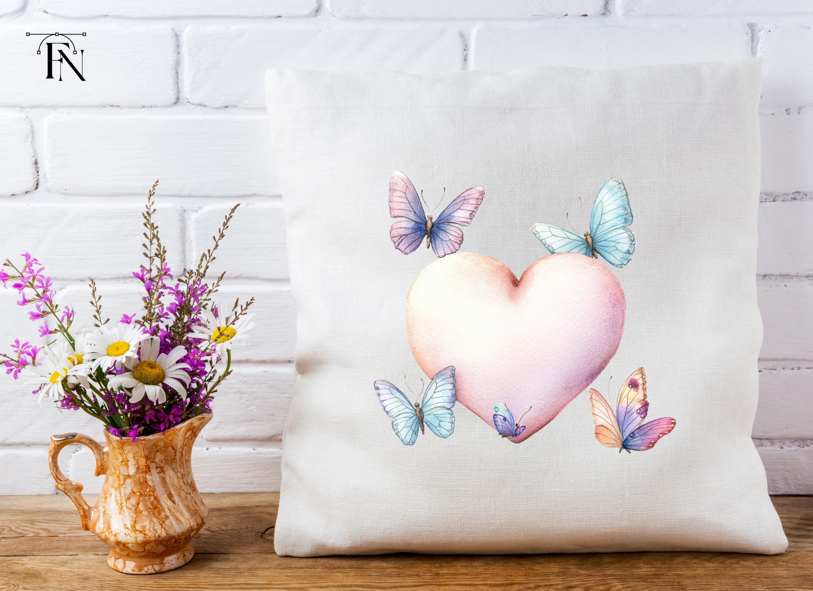 Hearts and Butterflies Clipart Bundle