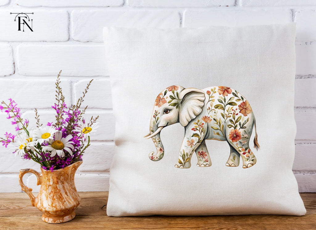 Floral Elephant Clipart Bundle