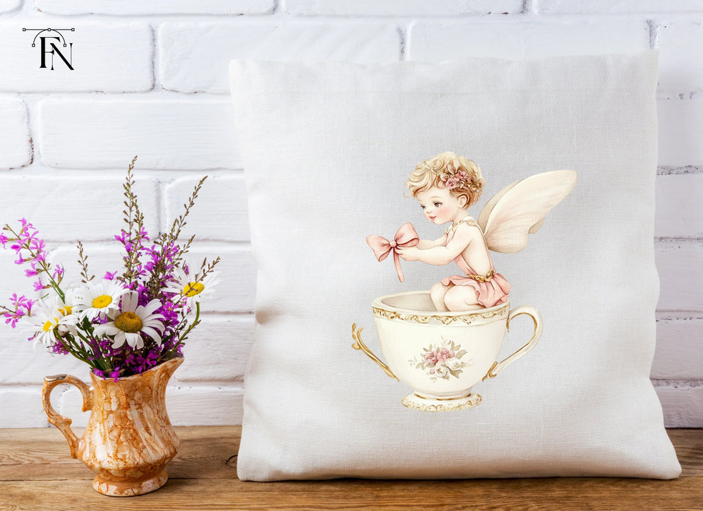 Cute Angel Babies in Teacups Clipart Bundle