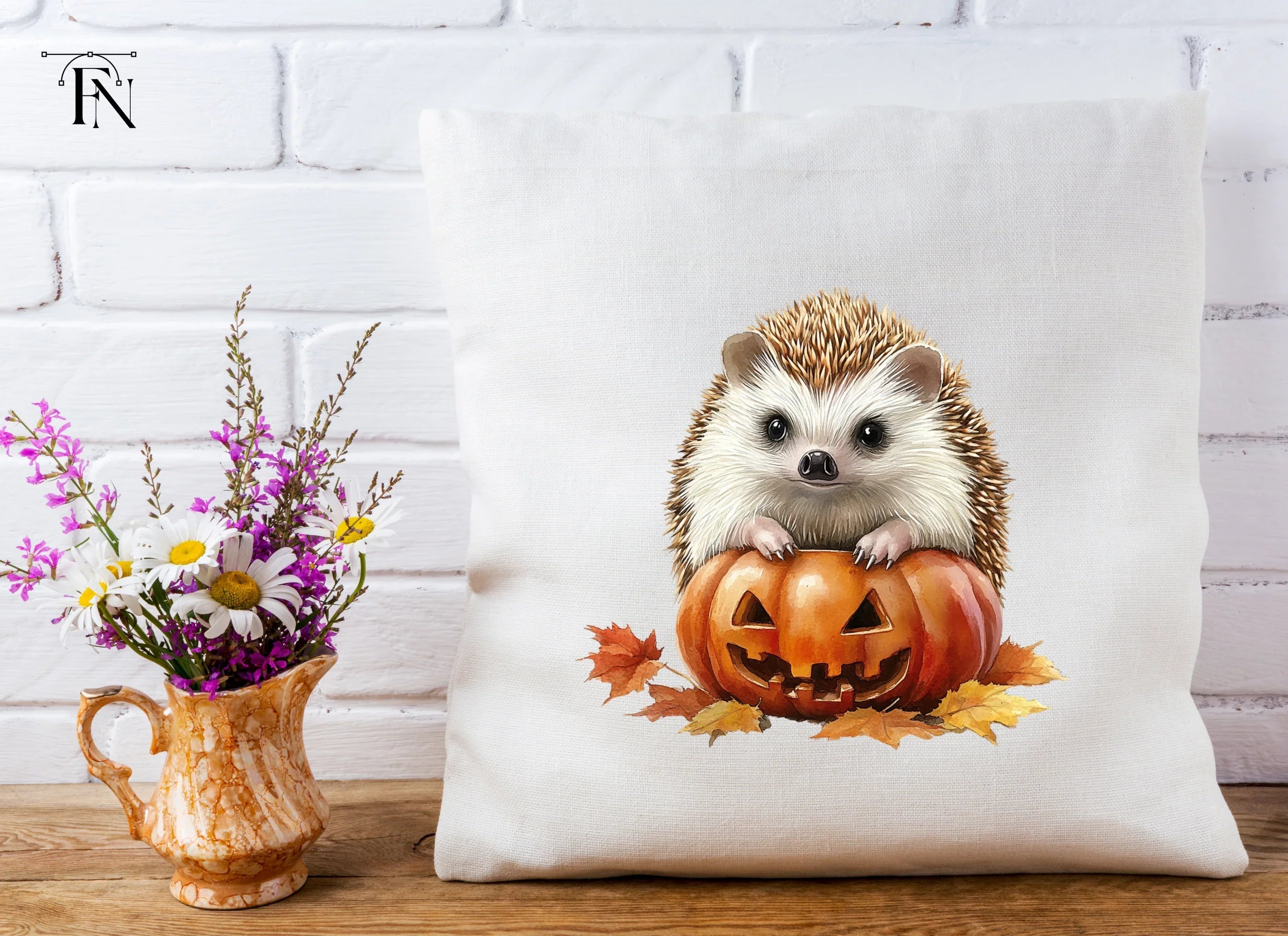Cute Hedgehog Halloween Pumpkin Clipart Bundle
