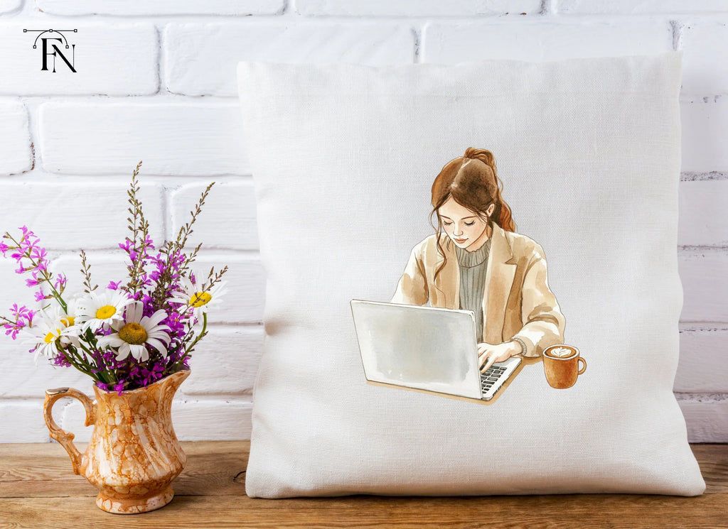 Women Working on Laptop Clipart Bundle