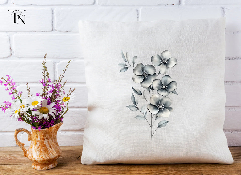 Subtle Grey Flower Bouquets Clipart Bundle