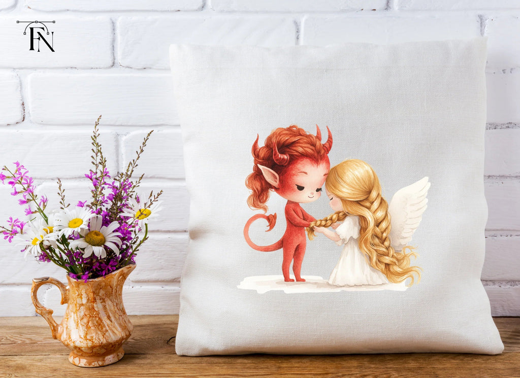 Cute Angel and Devil Braiding Hair Clipart Bundle