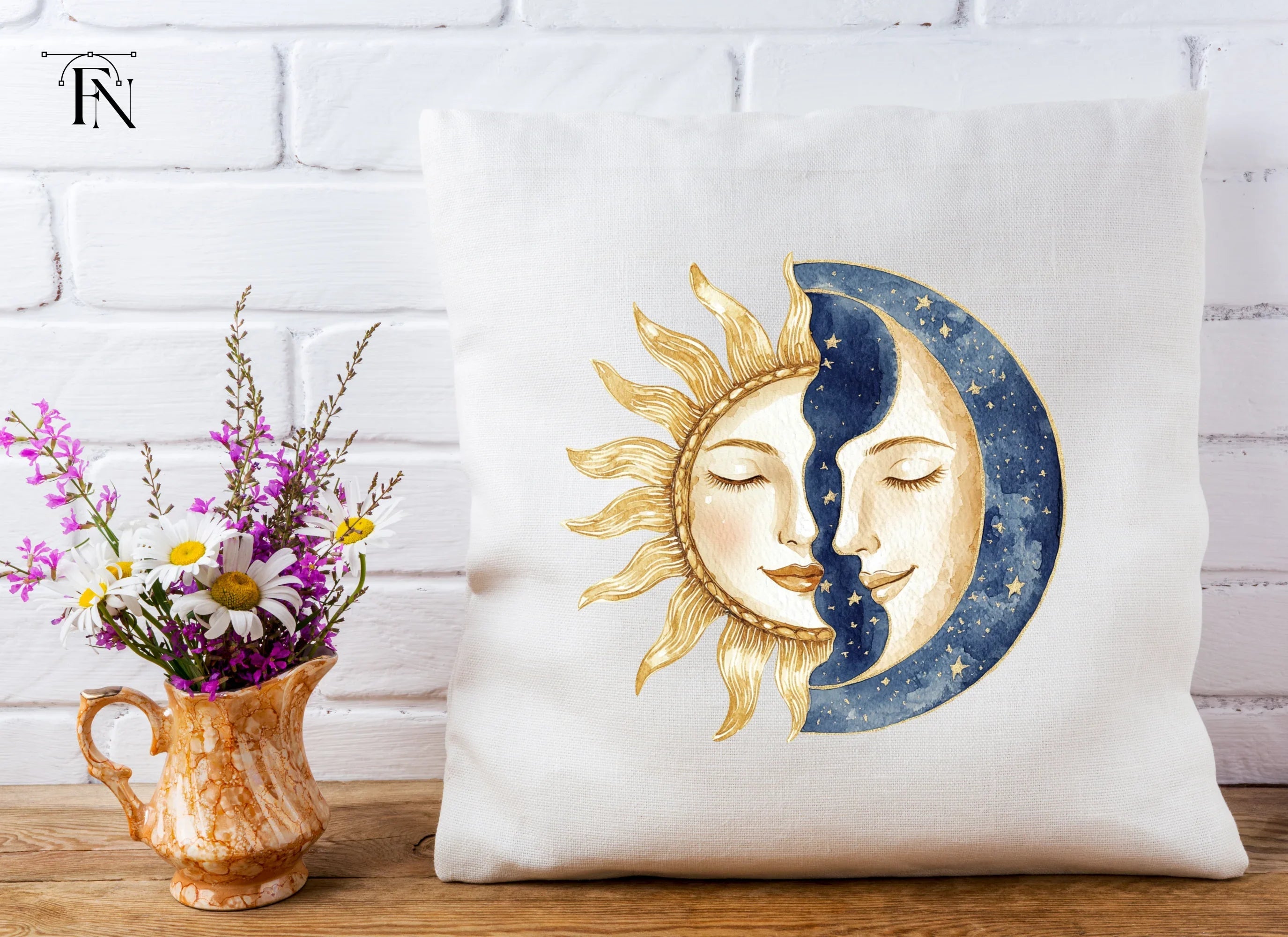 Sun and Moon Celestial Clipart Bundle
