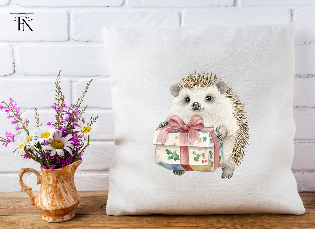 Cute Hedgehog Christmas Gift Clipart Bundle