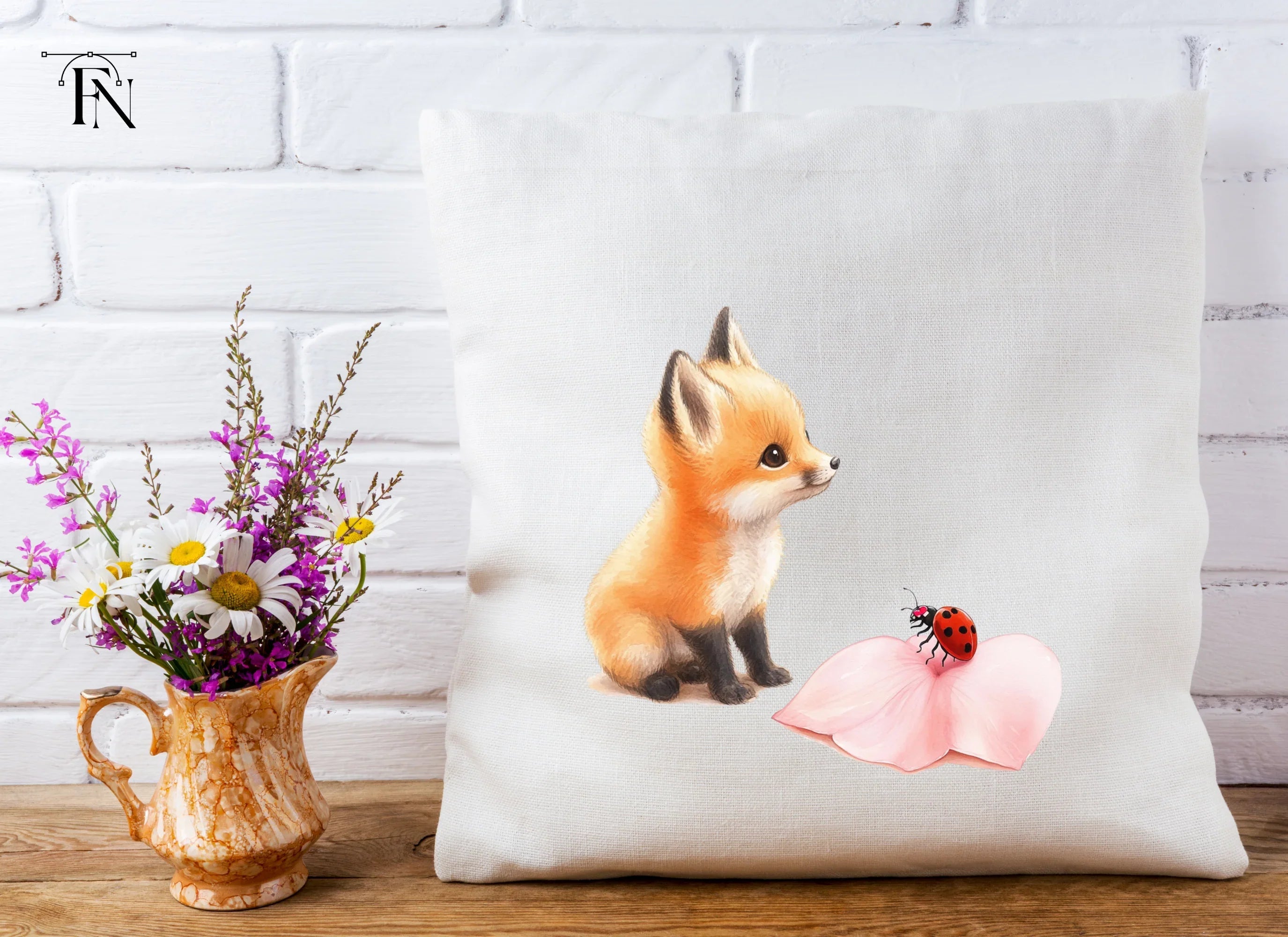 Adorable Fox and Ladybug Clipart Bundle
