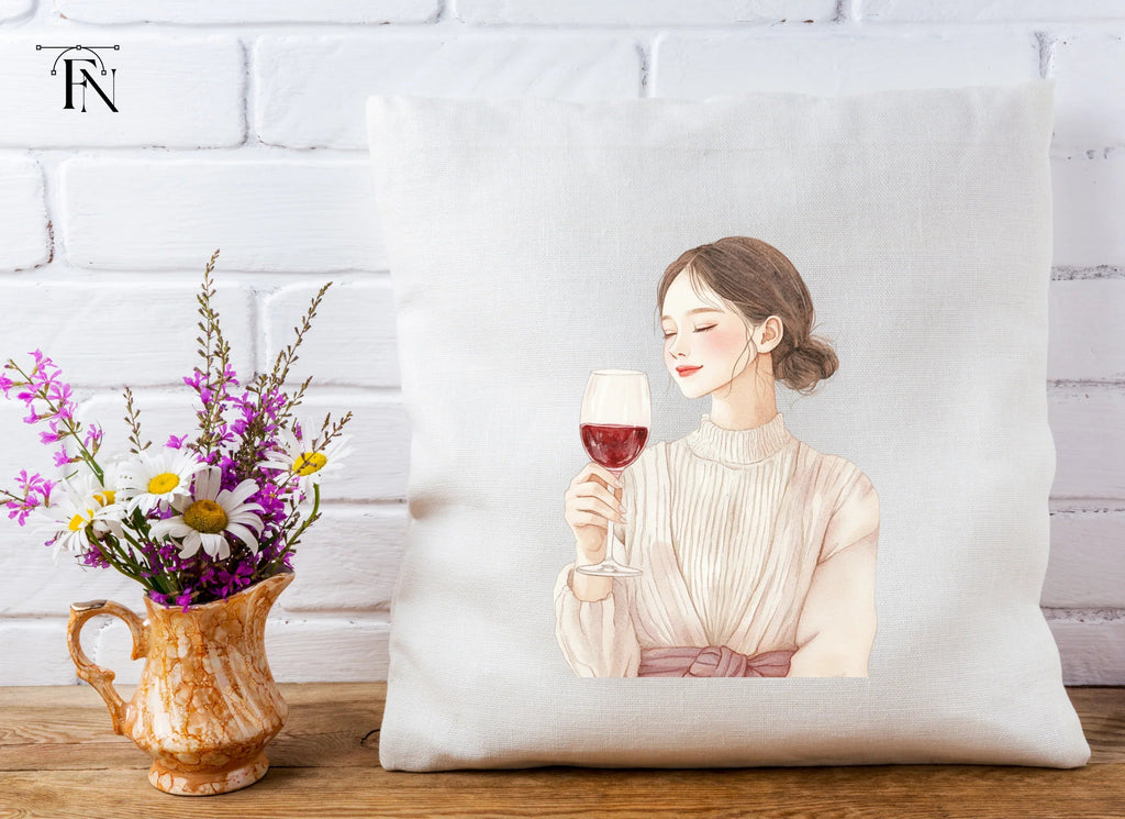 Elegant Women Enjoying Red Wine Clipart Bundle