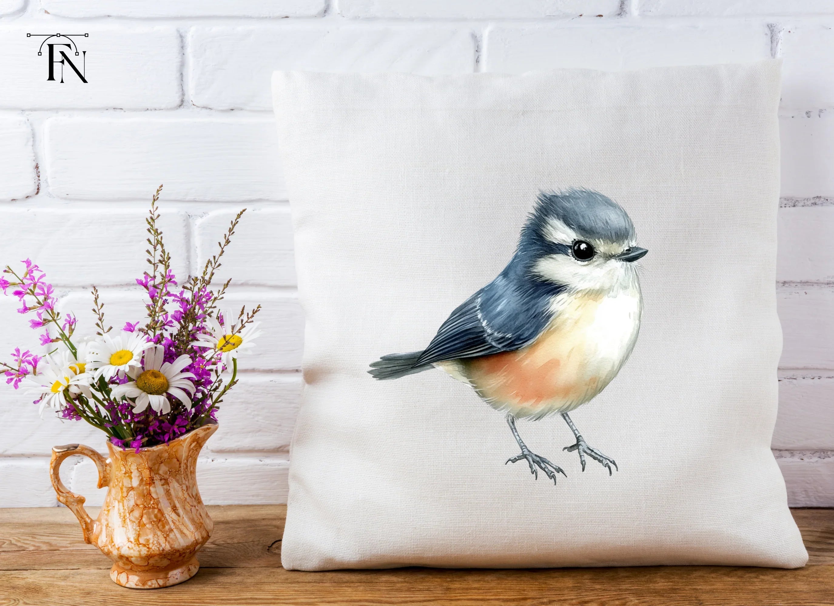 Adorable Blue and Orange Bird Clipart Bundle