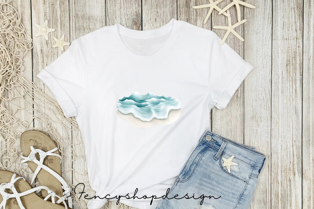Ocean Waves Beach Clipart Bundle