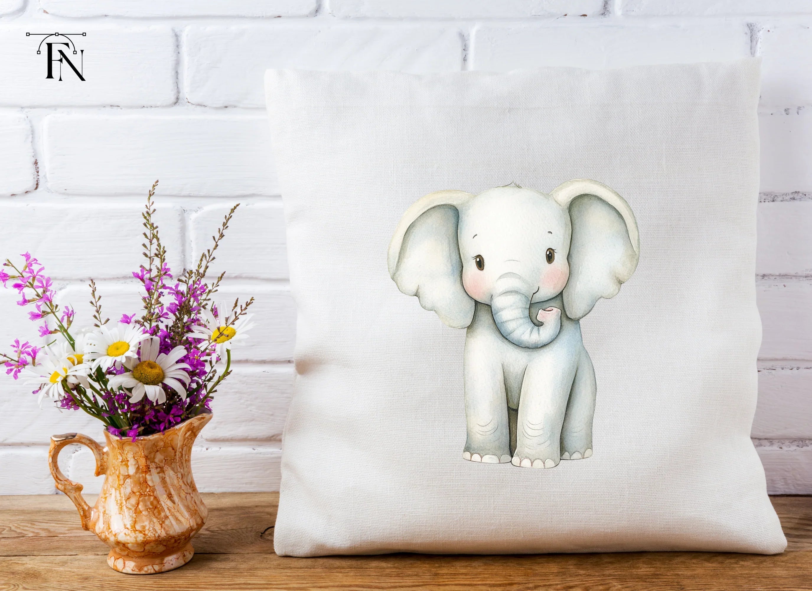 Cute Baby Elephant Clipart Bundle