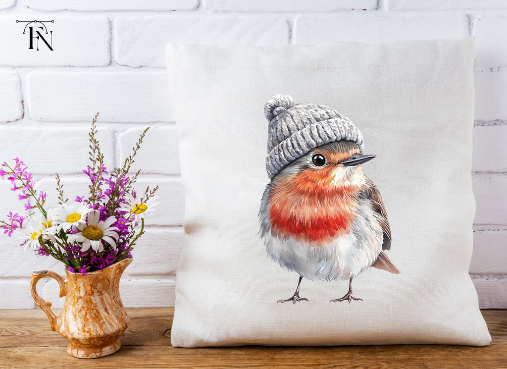 Charming Robin with Beanie Clipart Bundle