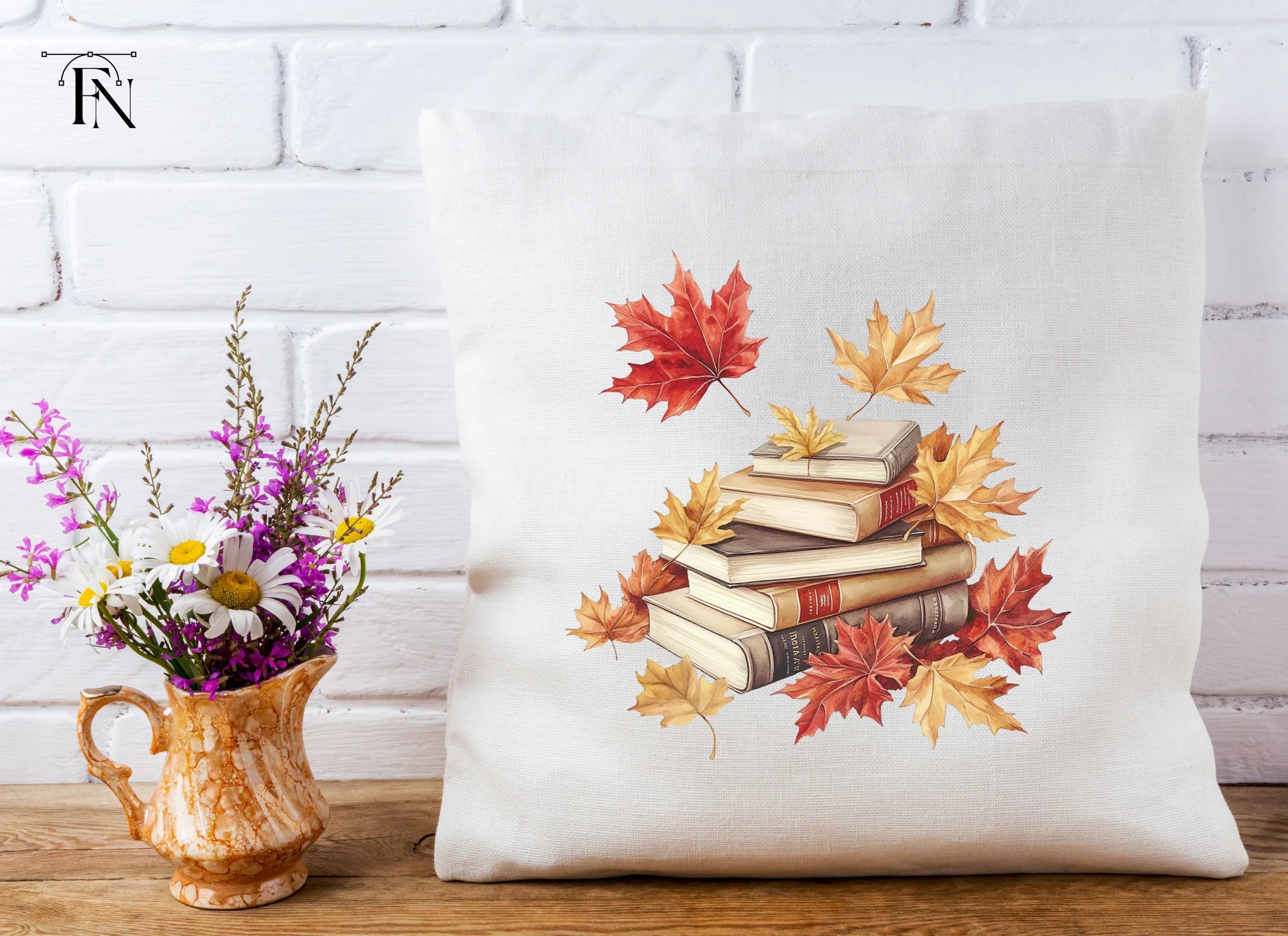 Autumn Books and Leaves Clipart Bundle