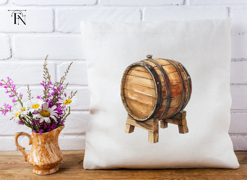 Rustic Wooden Barrels Clipart Bundle