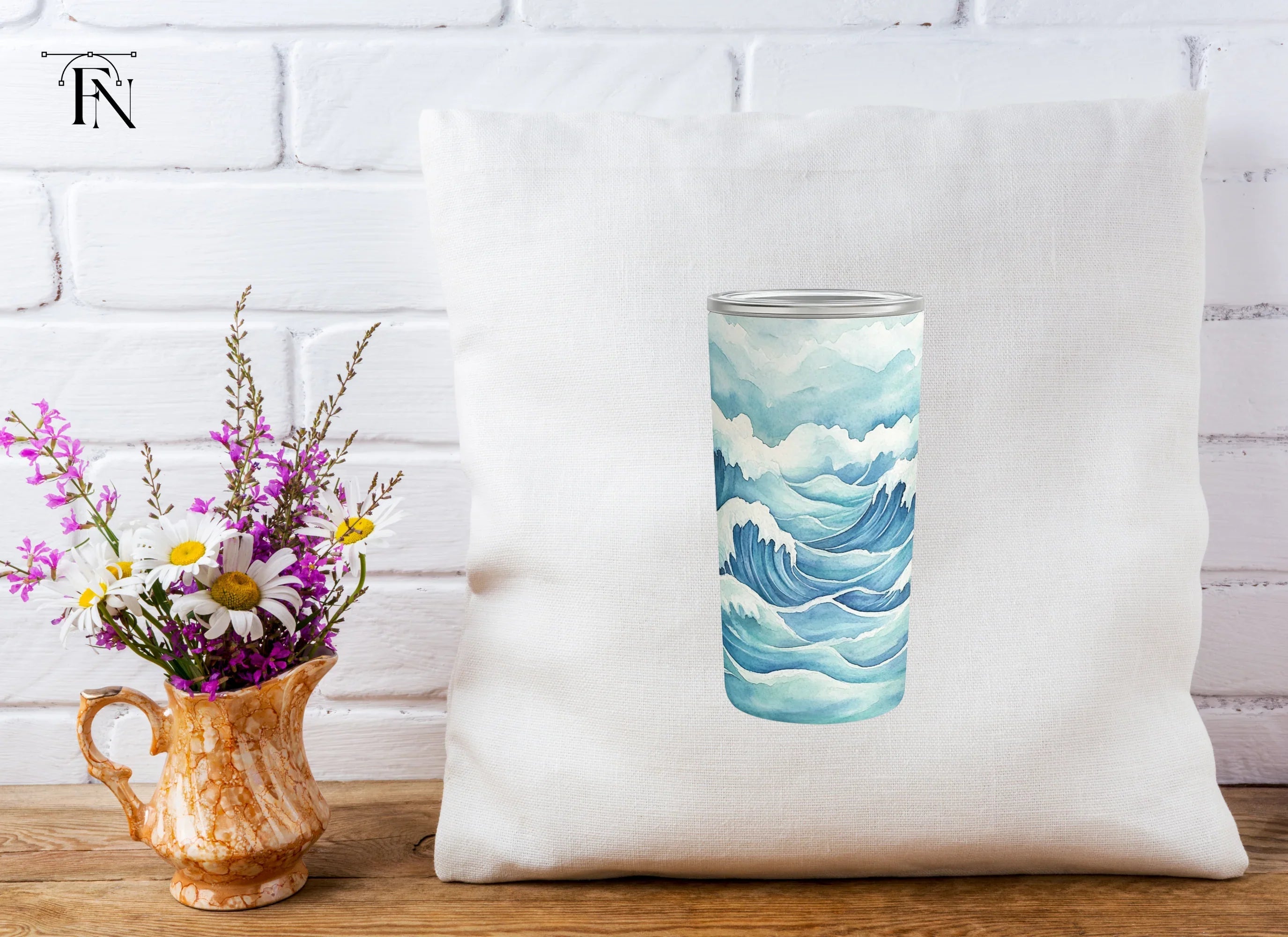 Abstract Blue Wave Tumbler Clipart Bundle