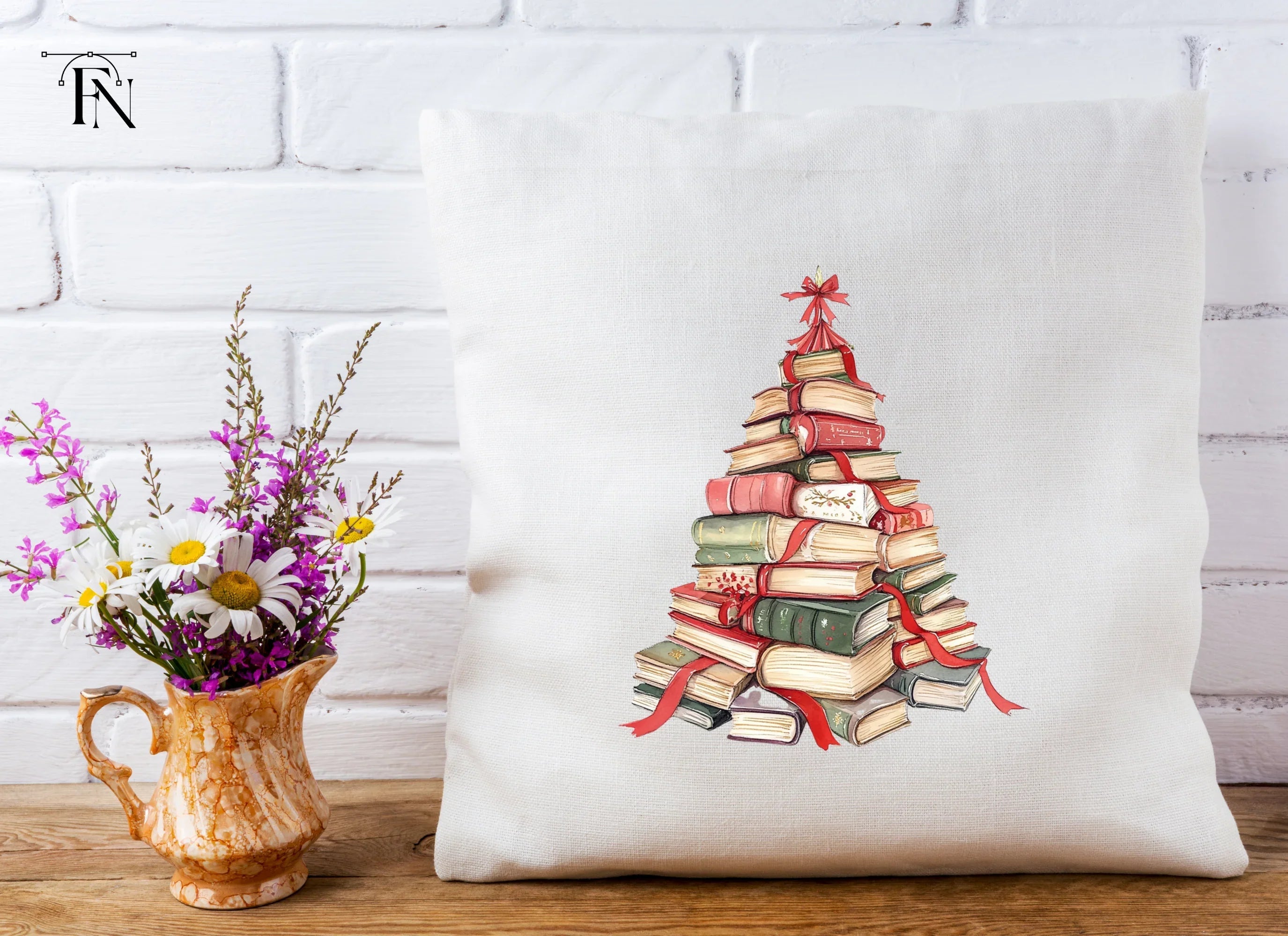 Christmas Book Tree Clipart Bundle