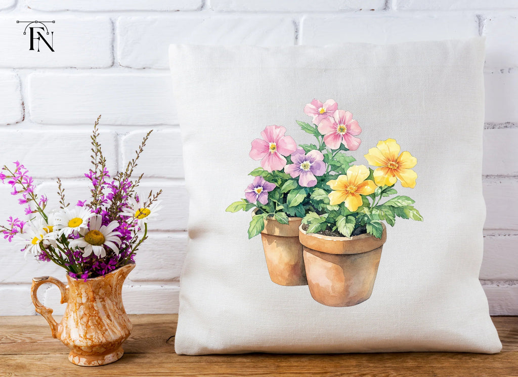 Charming Potted Pansies Clipart Bundle