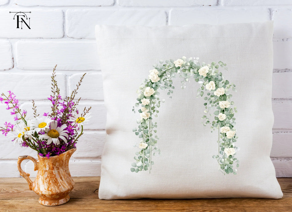 Wedding Arch White Roses Eucalyptus Clipart Bundle