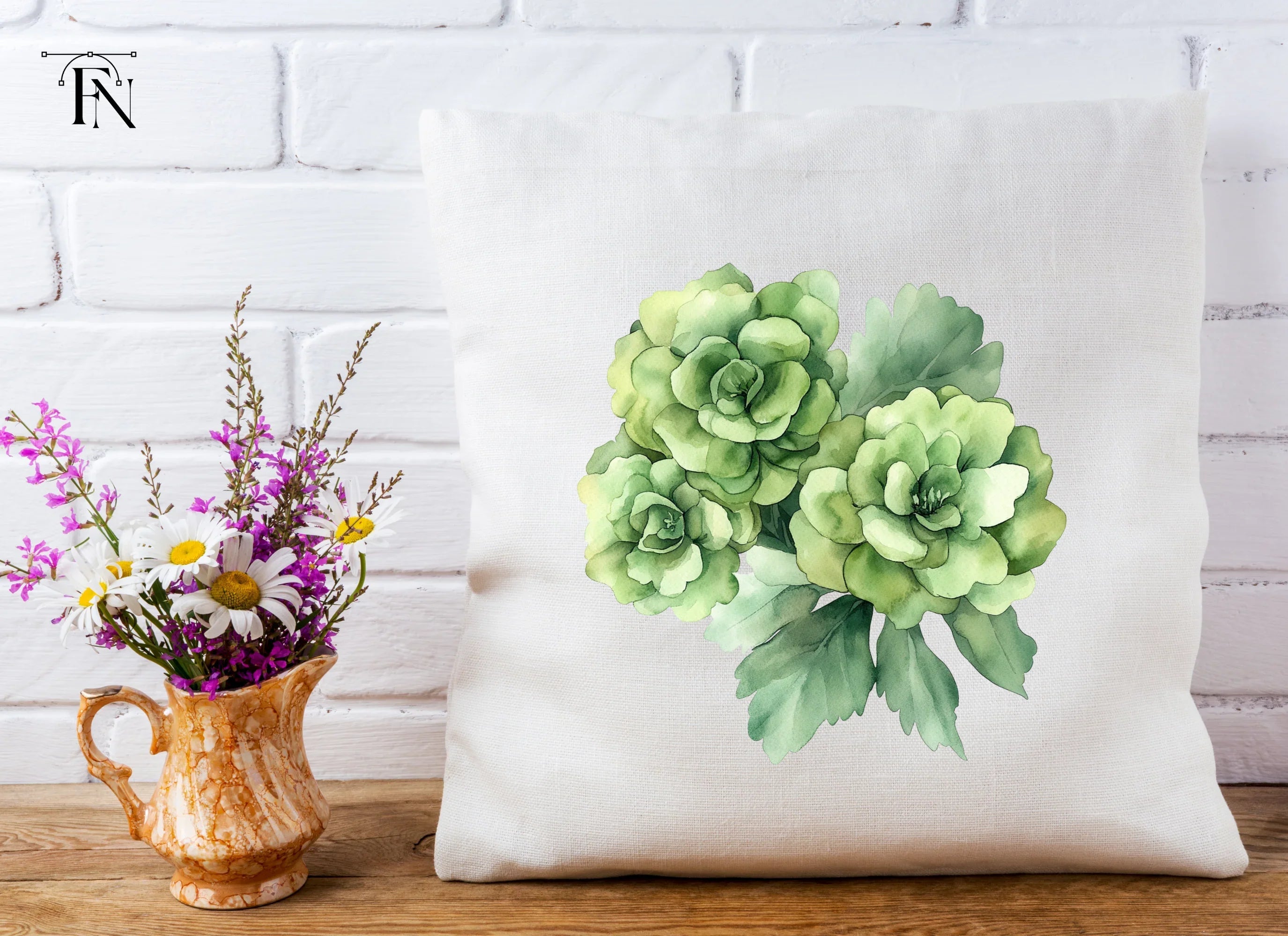 Green Floral Clipart Bundle