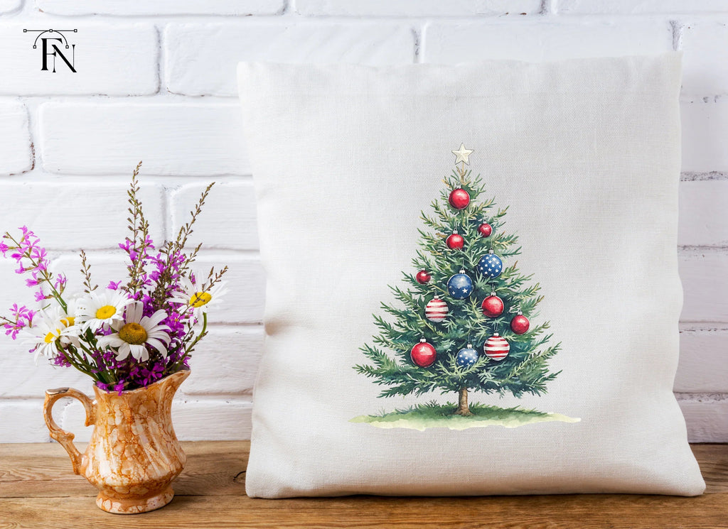 Patriotic Christmas Tree Clipart Bundle