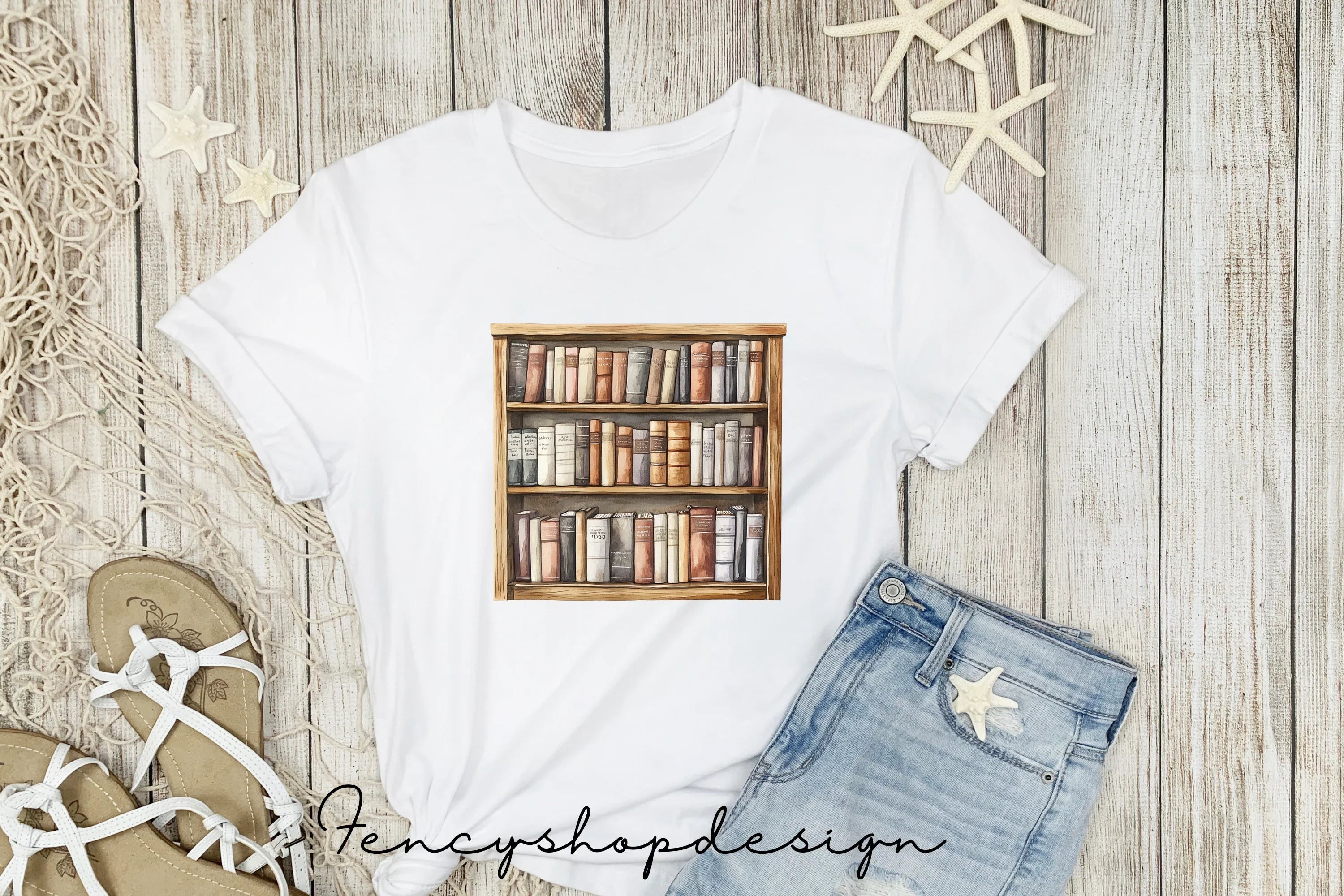 Vintage Bookshelf Clipart Bundle