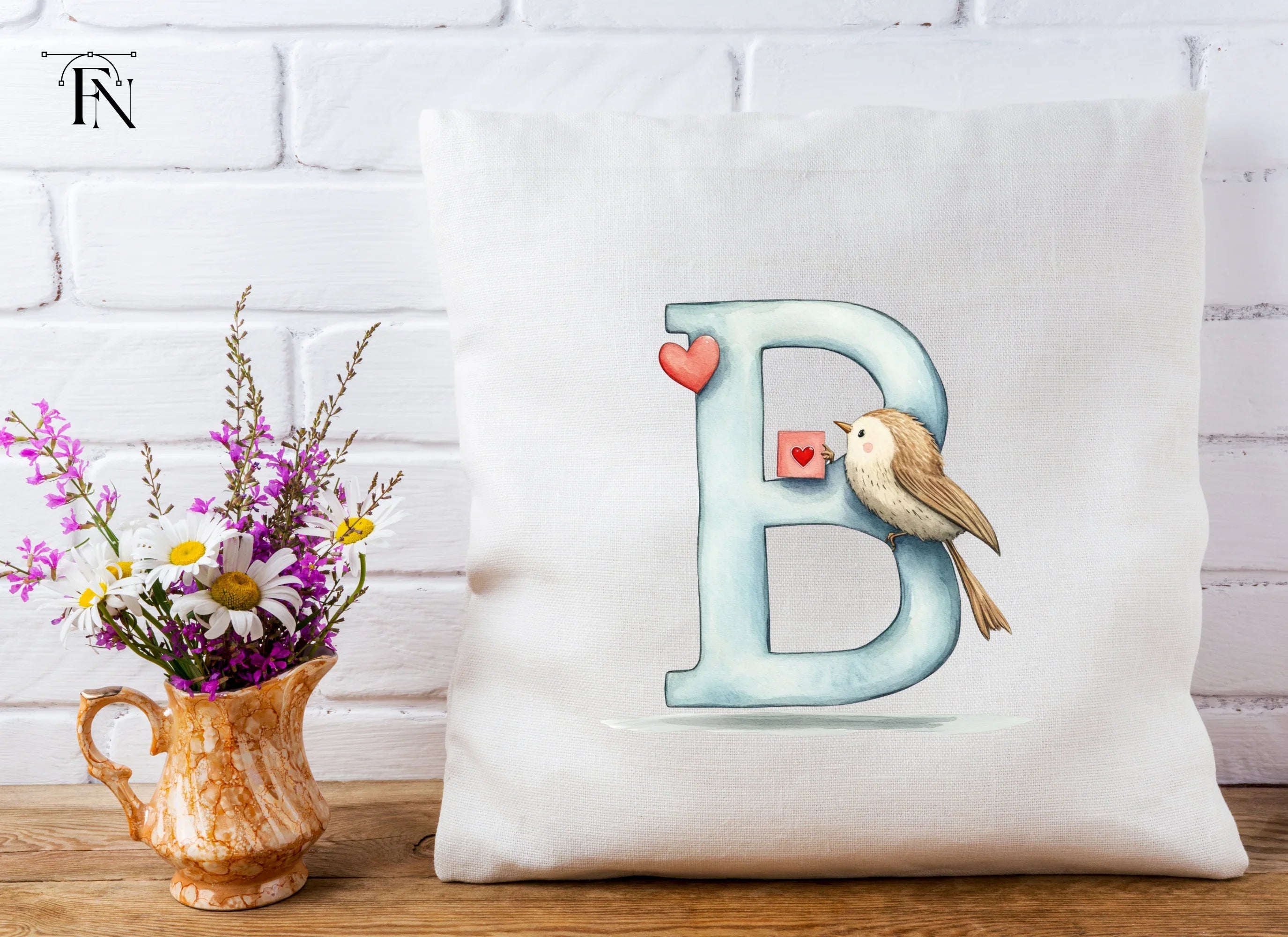 Cute Birds and Love Letter Alphabet Clipart Bundle