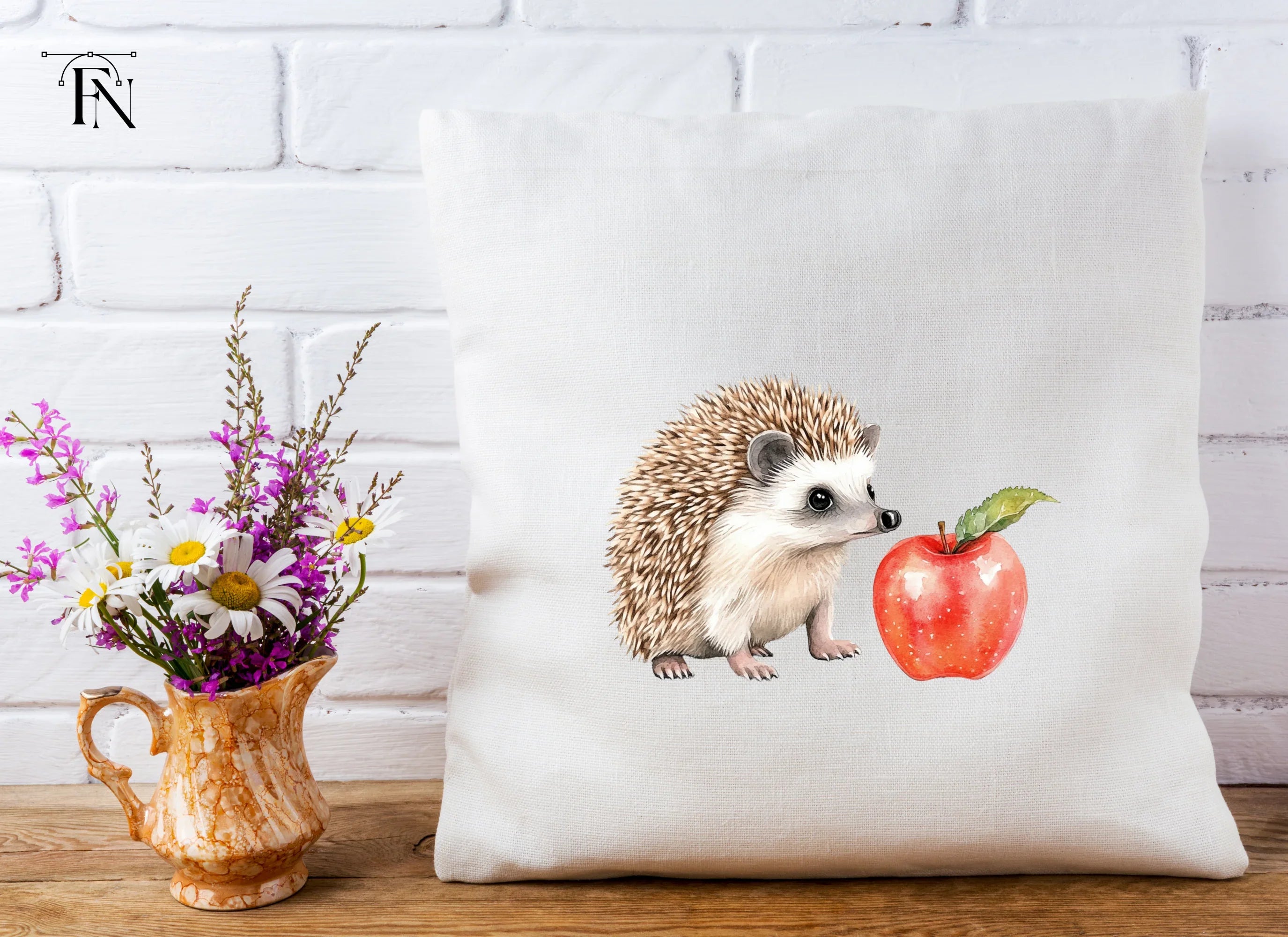 Hedgehog and Apple Clipart Bundle