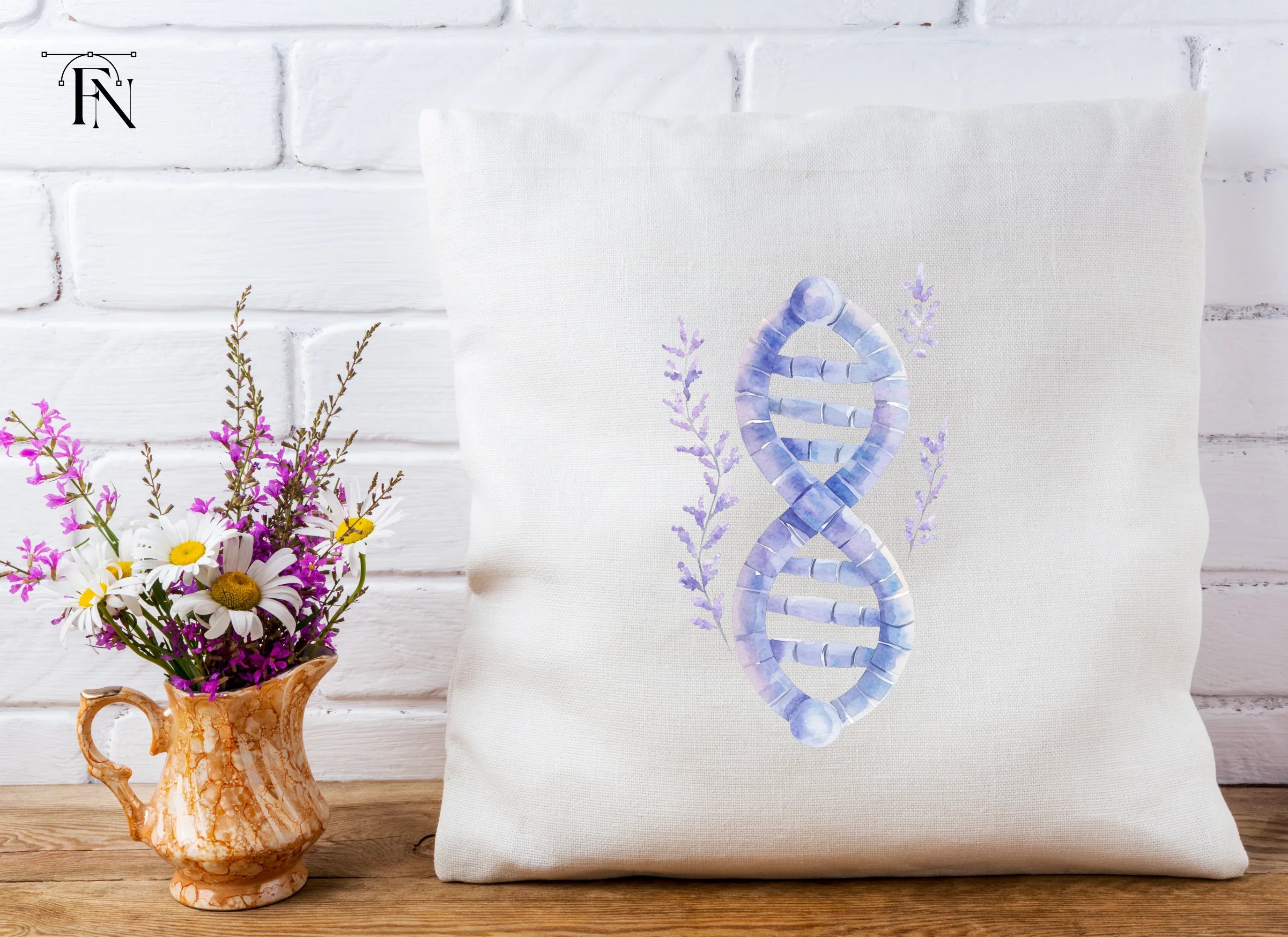 DNA Strand with Lavender Clipart Bundle