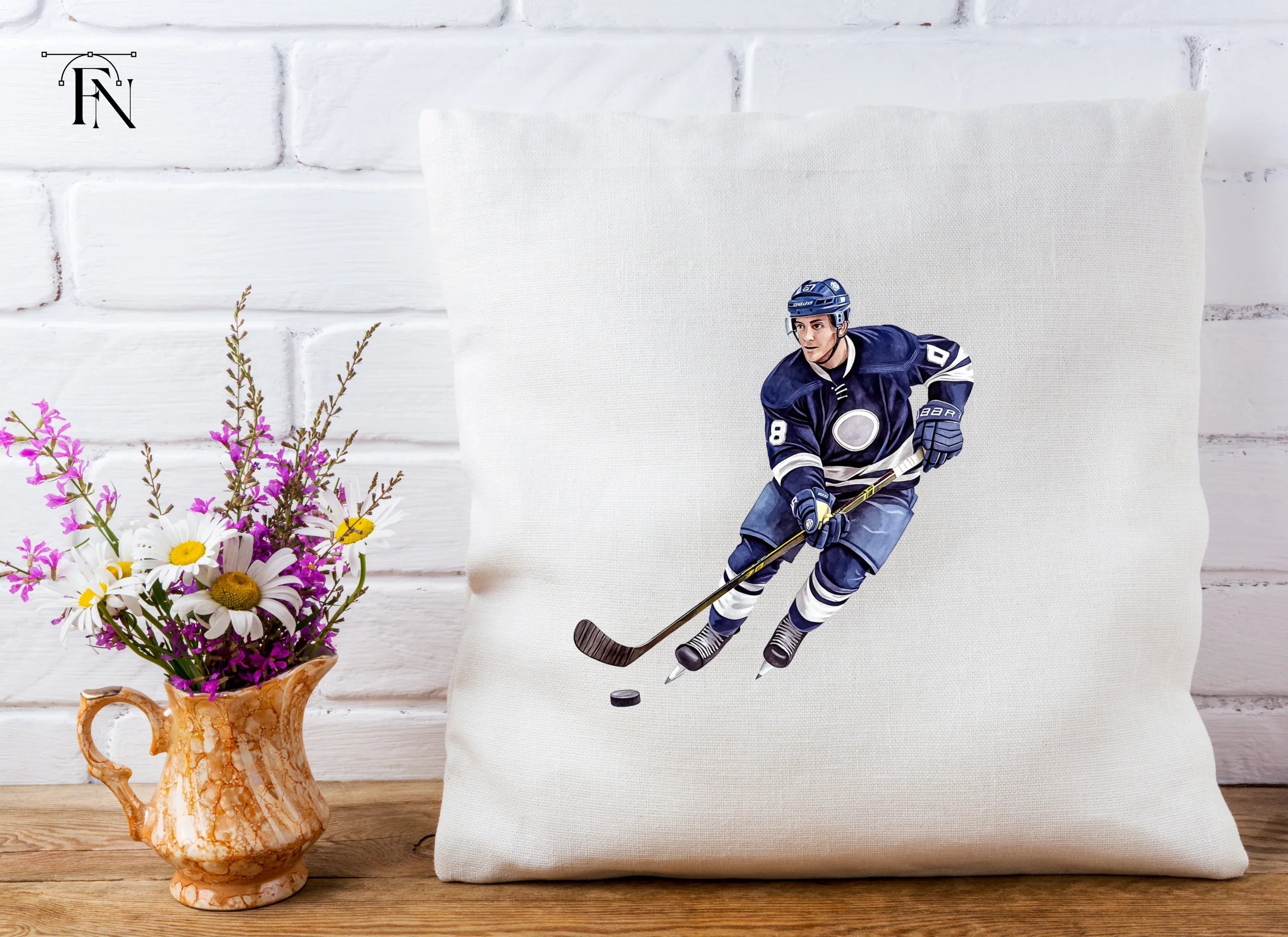 Dynamic Blue Hockey Players Clipart Bundle