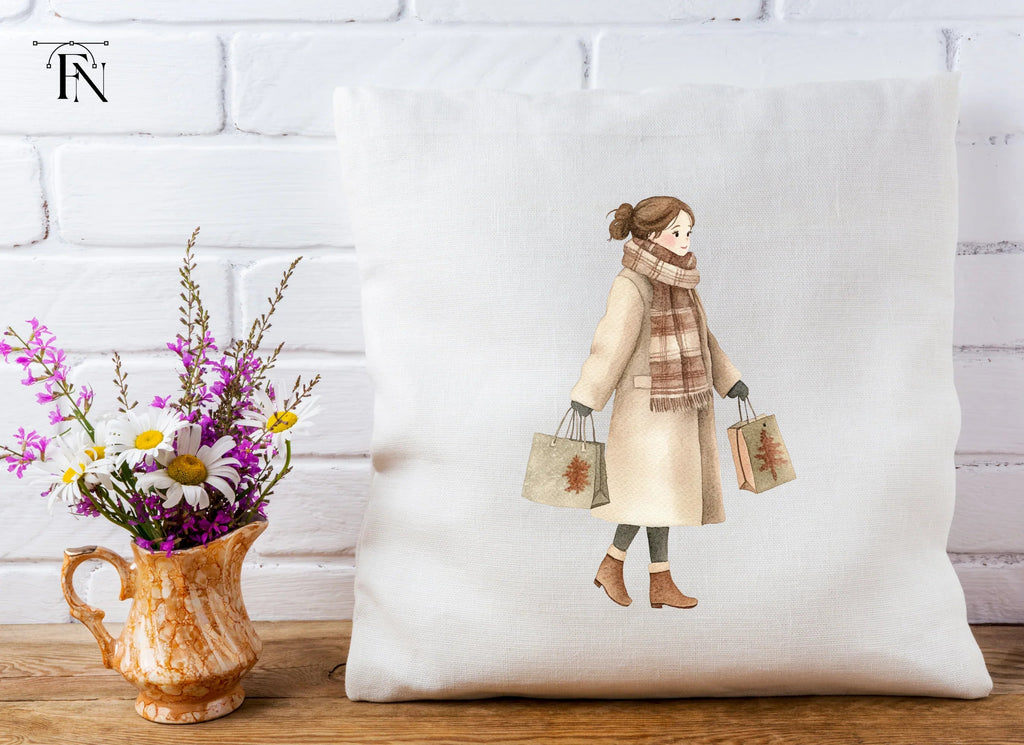 Autumn Winter Shopping Girls Clipart Bundle