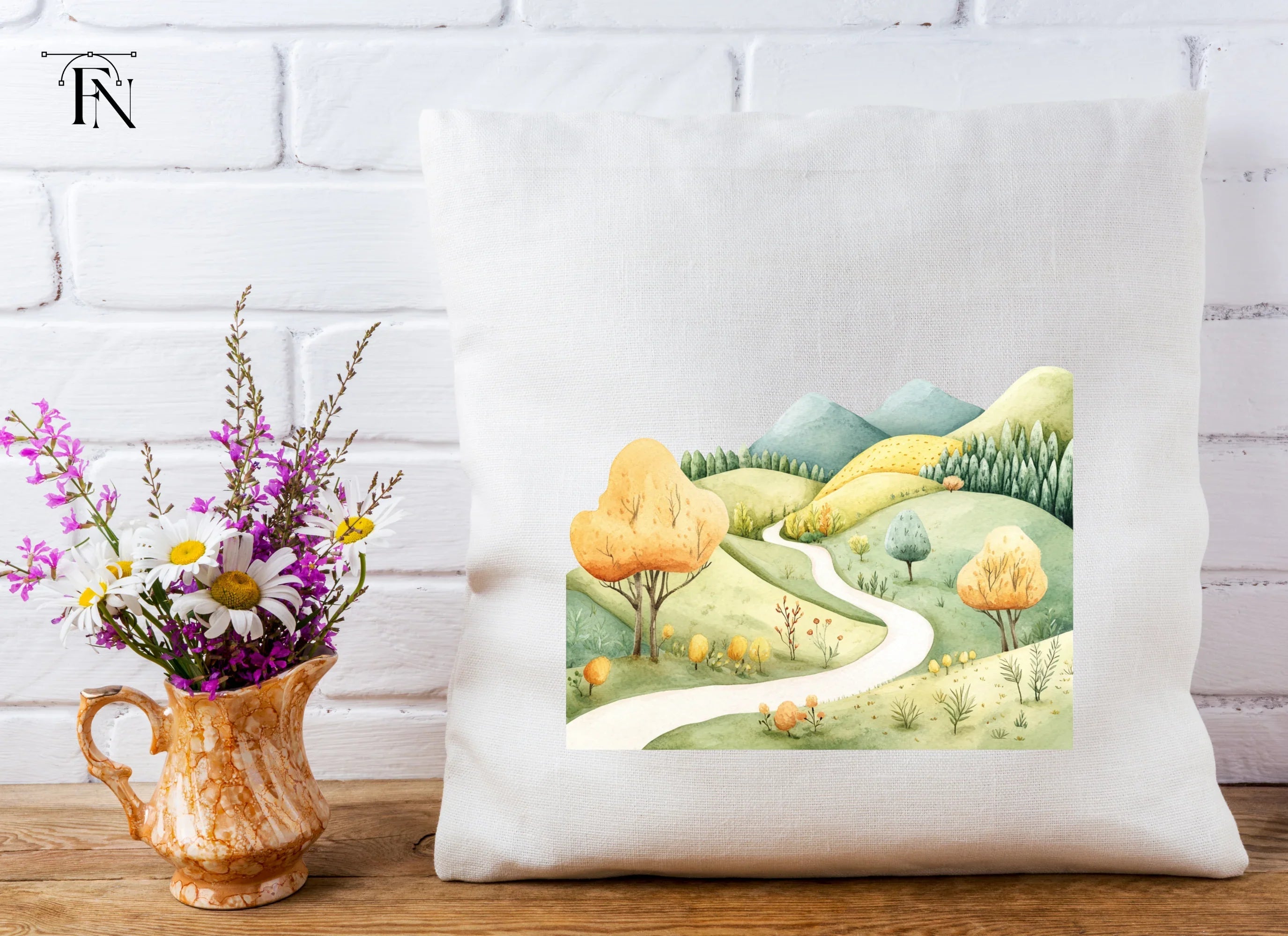 Autumn Hills Landscape Path Clipart Bundle