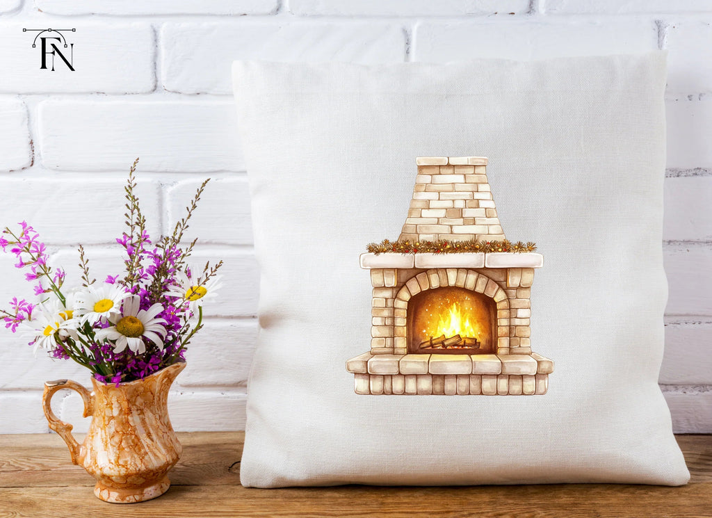 Cozy Christmas Fireplace Clipart Bundle