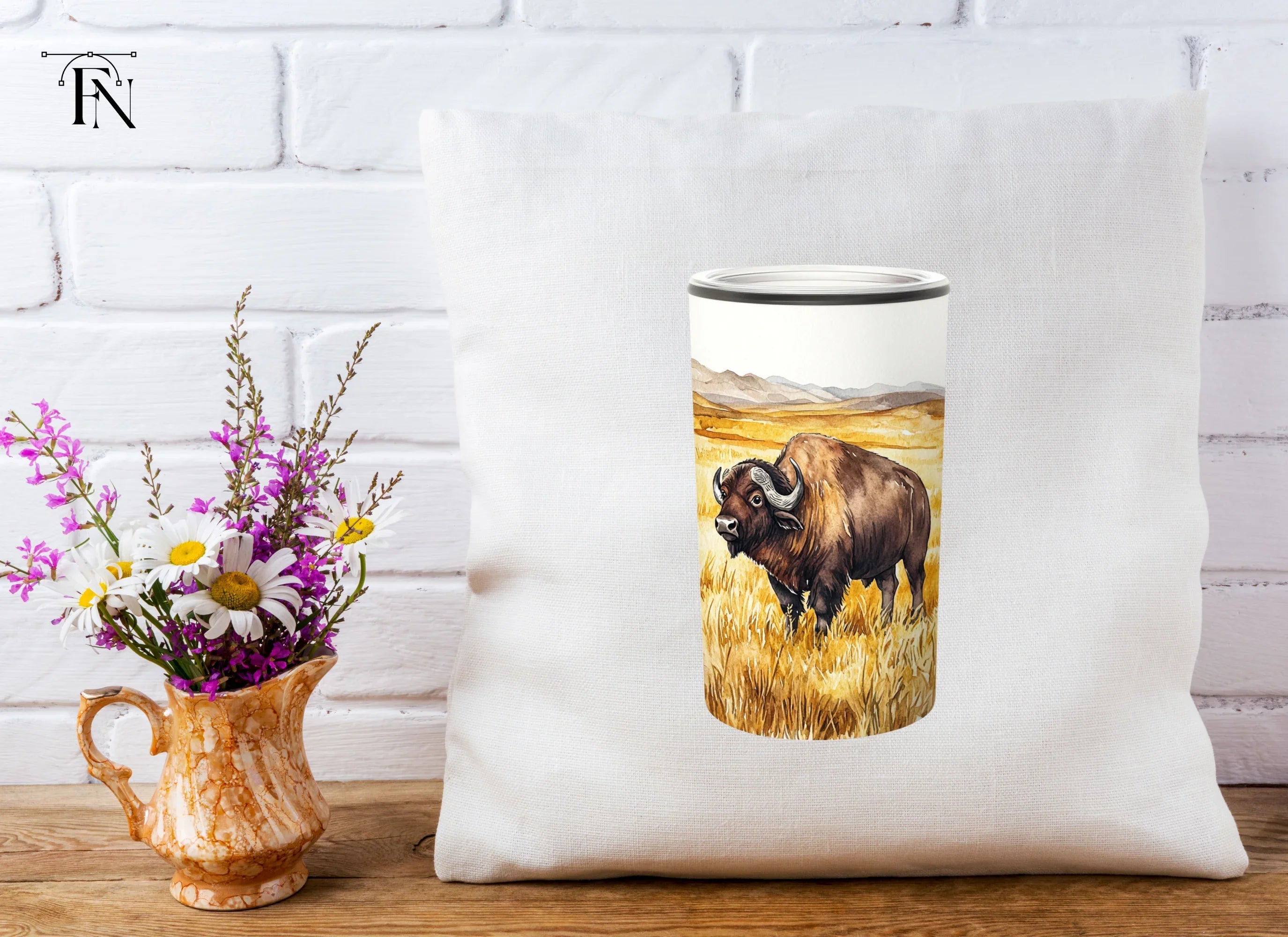 Buffalo in Grassy Field Clipart Bundle