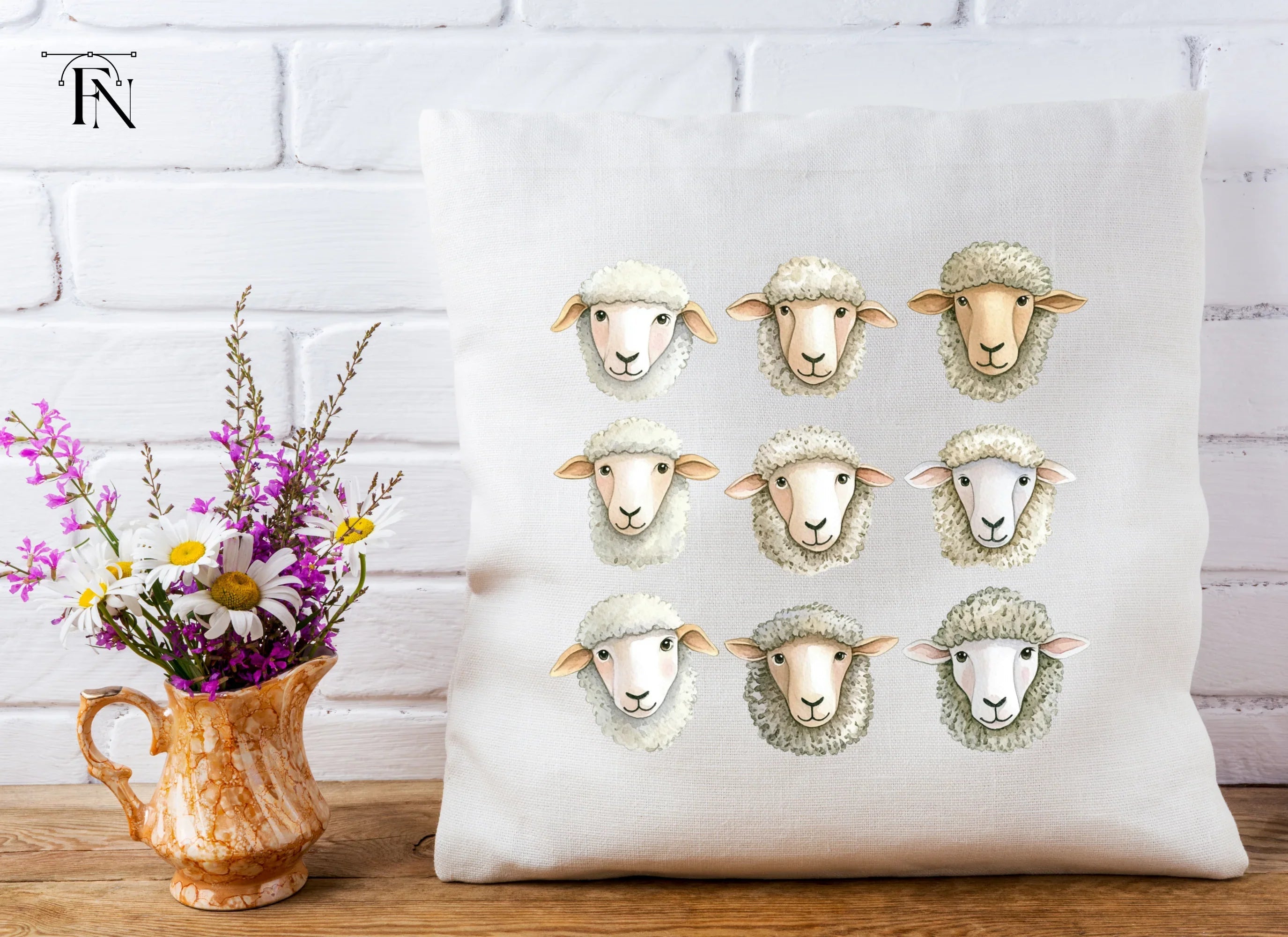 Sheep Faces Clipart Bundle