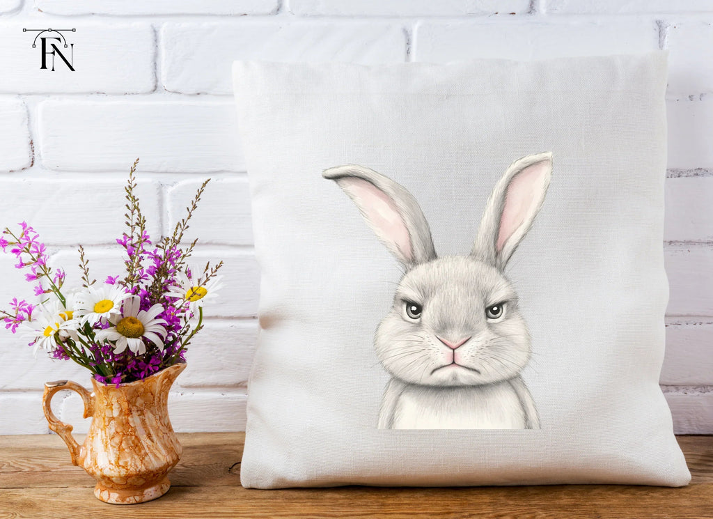 Grumpy Rabbit Faces Clipart Bundle