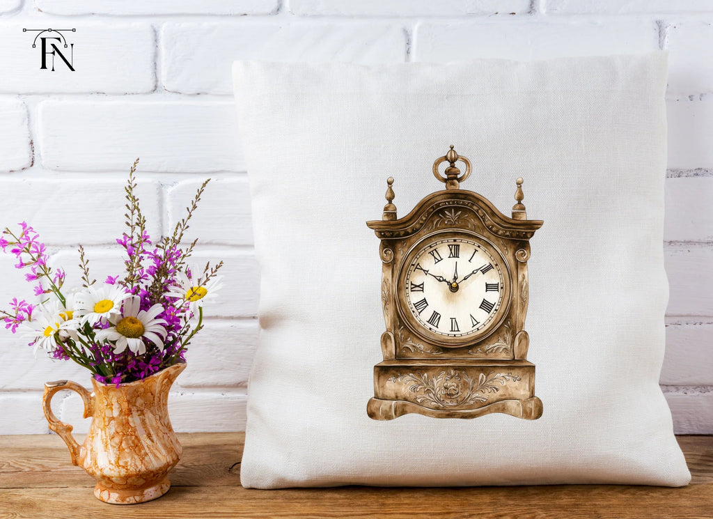 Antique Mantel Clock Clipart Bundle